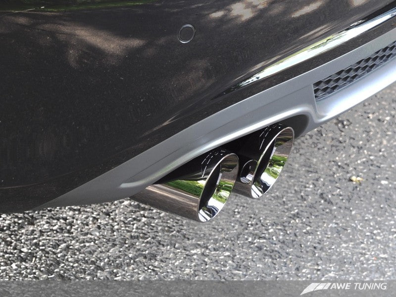 AWE Tuning Audi B8 A4 Touring Edition Exhaust - Quad Tip Polished Silver Tips