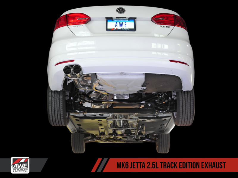 AWE Tuning Mk6 Jetta 2.5L Track Edition Exhaust - Polished Silver Tips