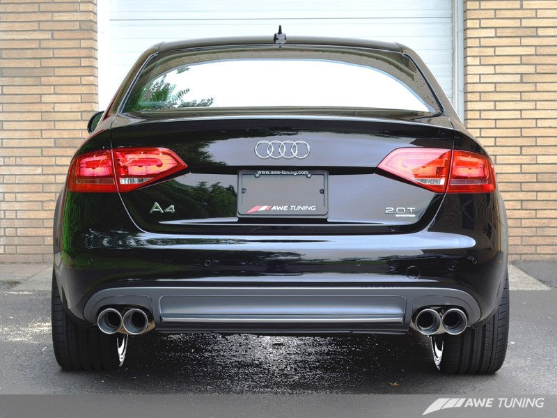 AWE Tuning Audi B8 A4 Touring Edition Exhaust - Quad Tip Diamond Black Tips