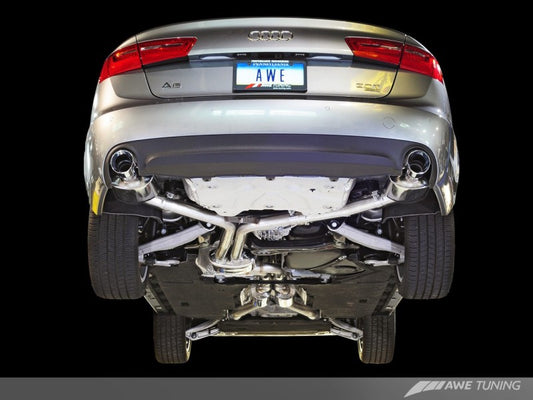 AWE Tuning Audi C7 A6 3.0T Touring Edition Exhaust - Dual Outlet Diamond Black Tips