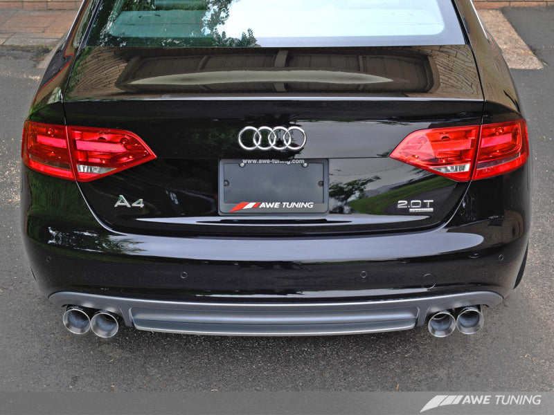 AWE Tuning Audi B8 A4 Touring Edition Exhaust - Quad Tip Polished Silver Tips