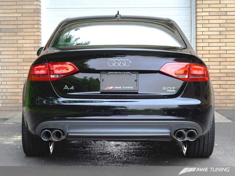 AWE Tuning Audi B8 A4 Touring Edition Exhaust - Quad Tip Polished Silver Tips