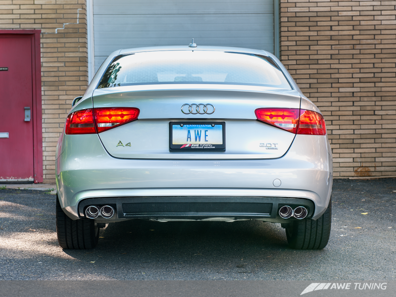 AWE Tuning Audi B8 A4 Touring Edition Exhaust - Quad Tip Polished Silver Tips