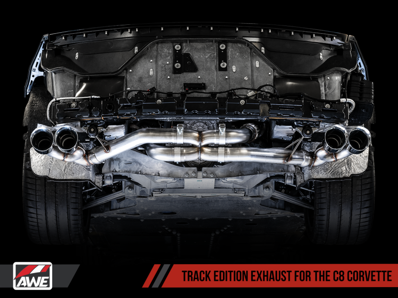 AWE Tuning 2020 Chevrolet Corvette (C8) Track Edition Exhaust - Quad Diamond Black Tips