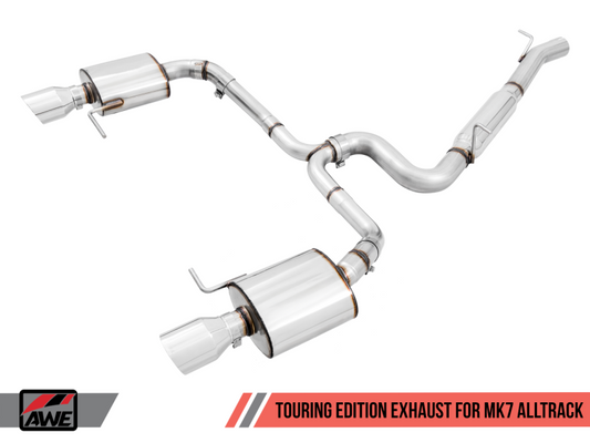 AWE Tuning VW MK7 Golf Alltrack/Sportwagen 4Motion Touring Edition Exhaust - Polished Silver Tips