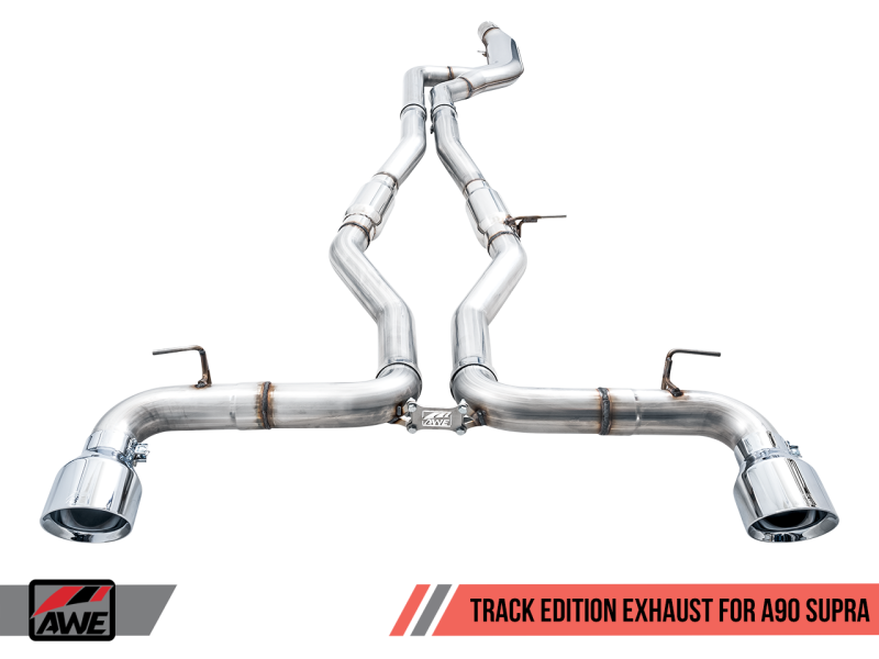 AWE Tuning 2020 Toyota Supra A90 Track Edition Exhaust - 5in Chrome Silver Tips