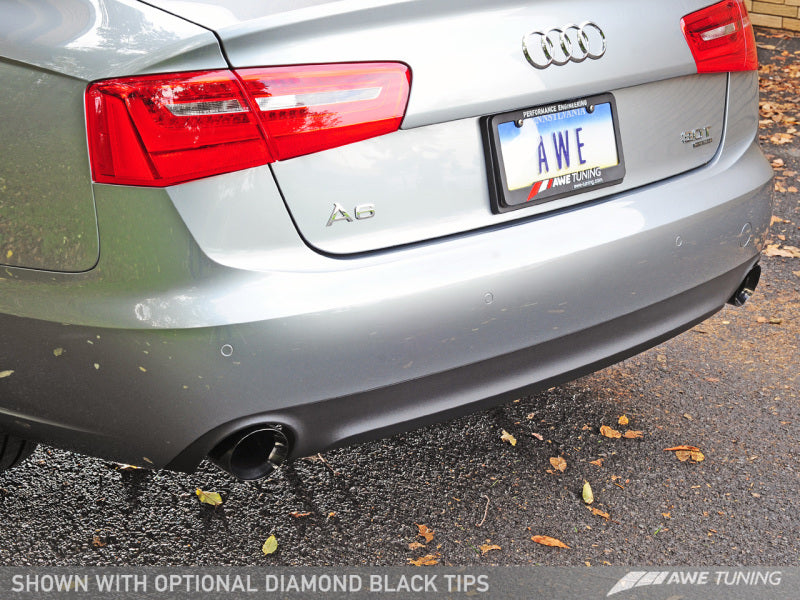 AWE Tuning Audi C7 A6 3.0T Touring Edition Exhaust - Dual Outlet Diamond Black Tips